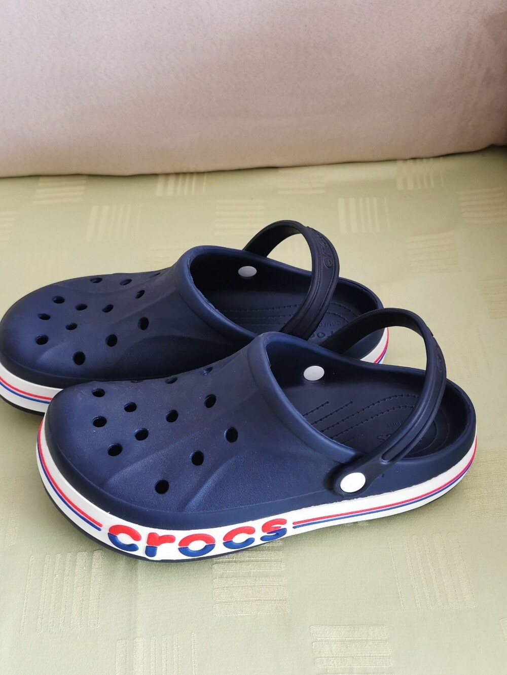 NWOT. CROCS Navy Blue Red  Clog
